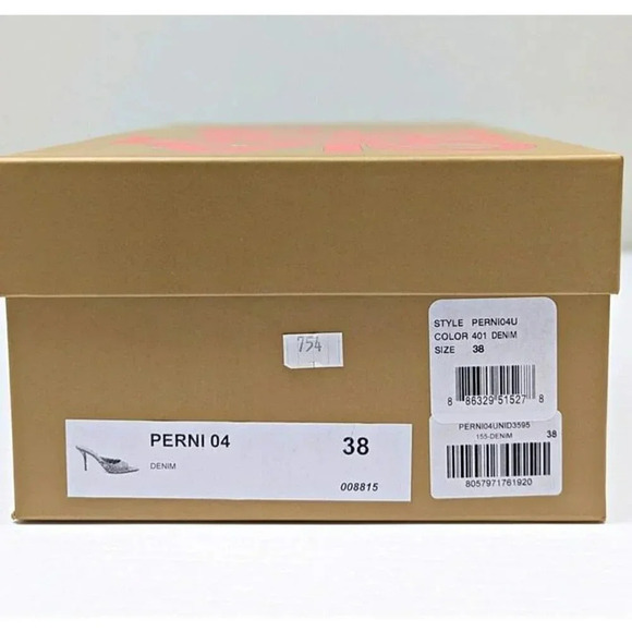 Gia Borghini Perni 04 Women's Denim High Heels Mules Size 38 IT (MSRP $615) - Picture 10 of 10